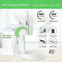 Retractable Fan USB Charging Folding Portable Mini Electric Fan Dormitory Outdoor Cooling Appliances Adjustable Home Fans